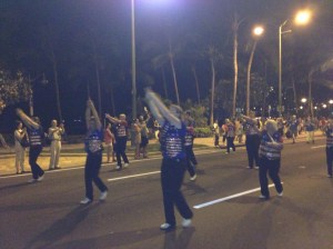 random clogging group in festive sequined tops