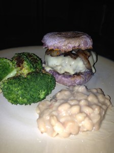 burger with featured beans